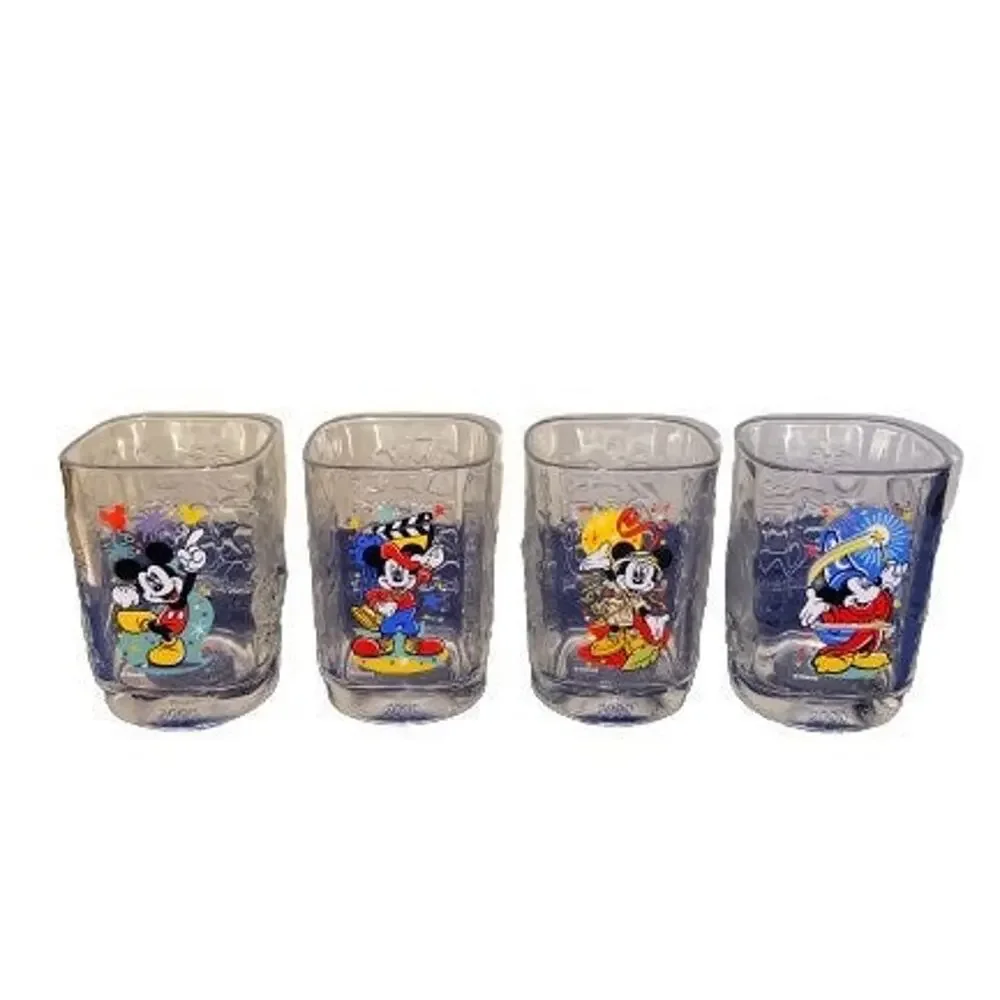 Vintage Disney World McDonald's Millennium Year 2000 Collector Glasses